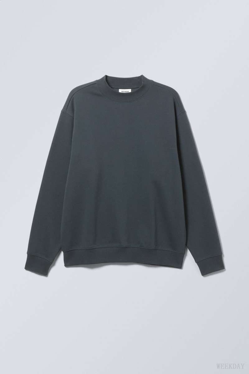 Weekday Relaxed Heavyweight Sweatshirt Dark Grey | JQEV7511