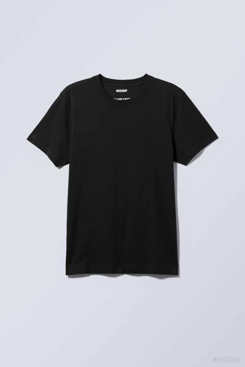 Weekday Relaxed Midweight T-shirt Black | SCJH2687