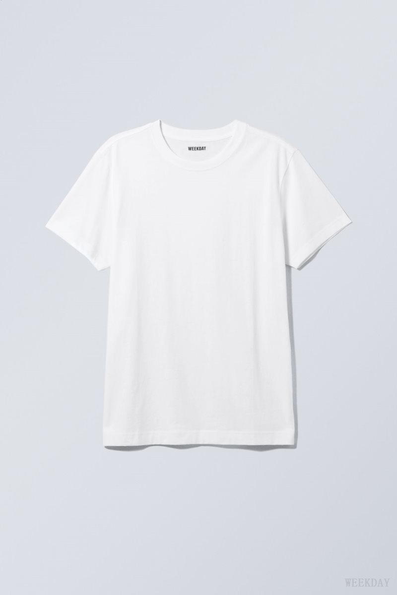 Weekday Relaxed Midweight T-shirt White | HUFC5389