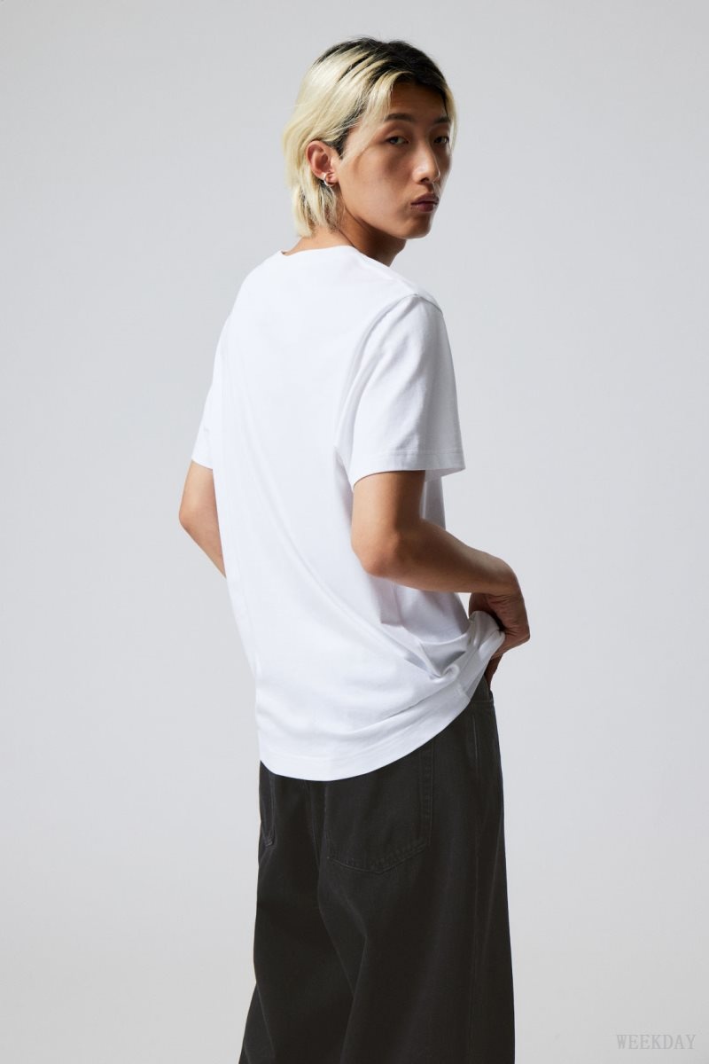 Weekday Relaxed Midweight T-shirt White | HUFC5389