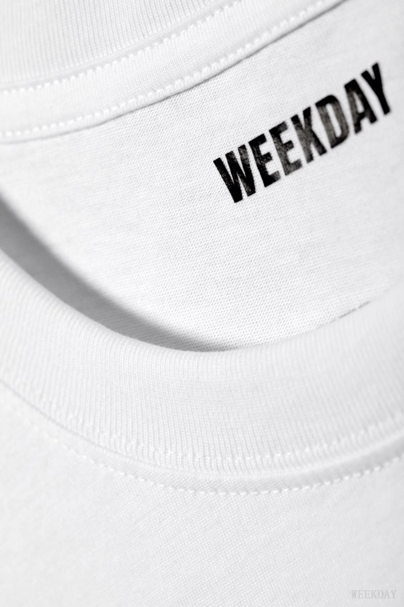 Weekday Relaxed Midweight T-shirt White | HUFC5389