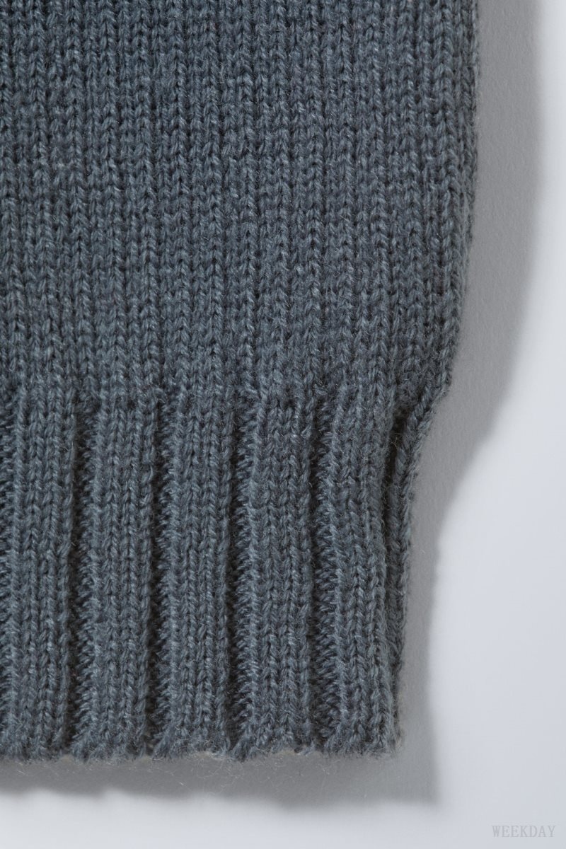 Weekday Rib Knit Leg Warmers Blue | HMDJ6073