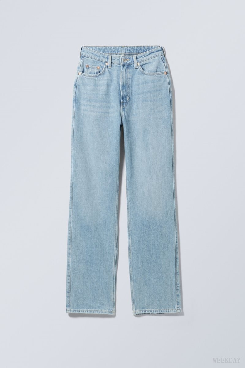 Weekday Rowe Extra High Straight Jeans Blue | AJBA3270