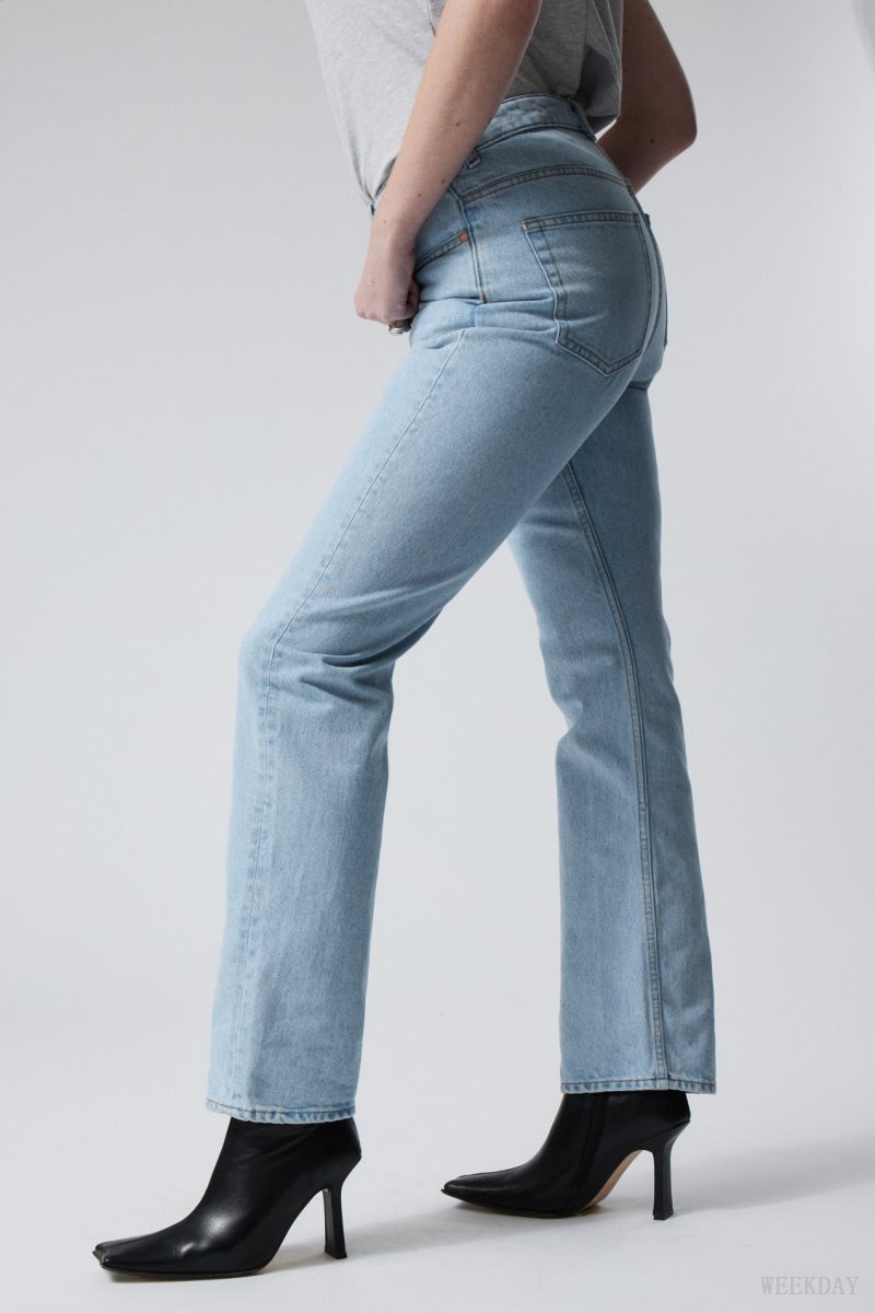 Weekday Rowe Extra High Straight Jeans Blue | AJBA3270