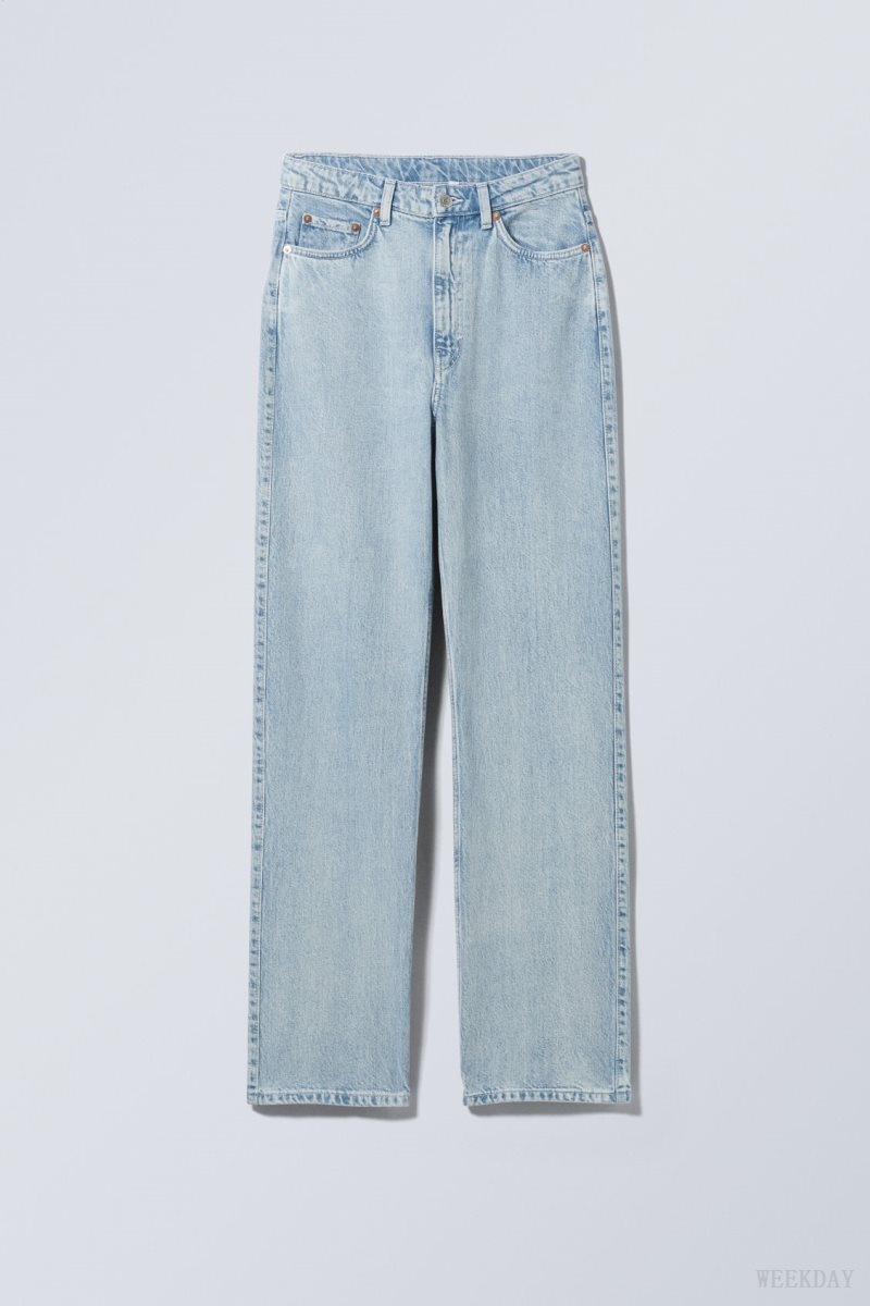 Weekday Rowe Extra High Straight Jeans Blue | TKSB8539