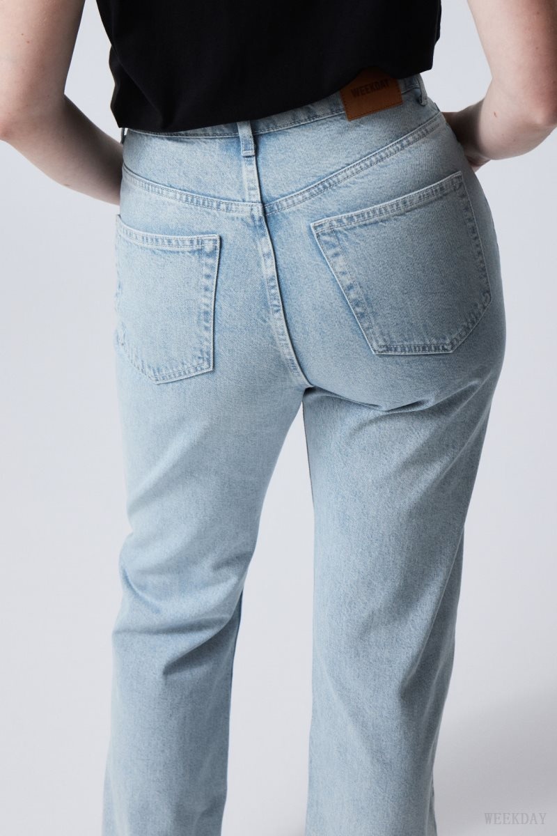 Weekday Rowe Extra High Straight Jeans Blue | TKSB8539