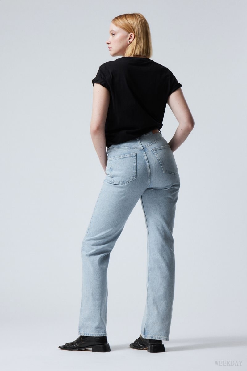 Weekday Rowe Extra High Straight Jeans Blue | TKSB8539