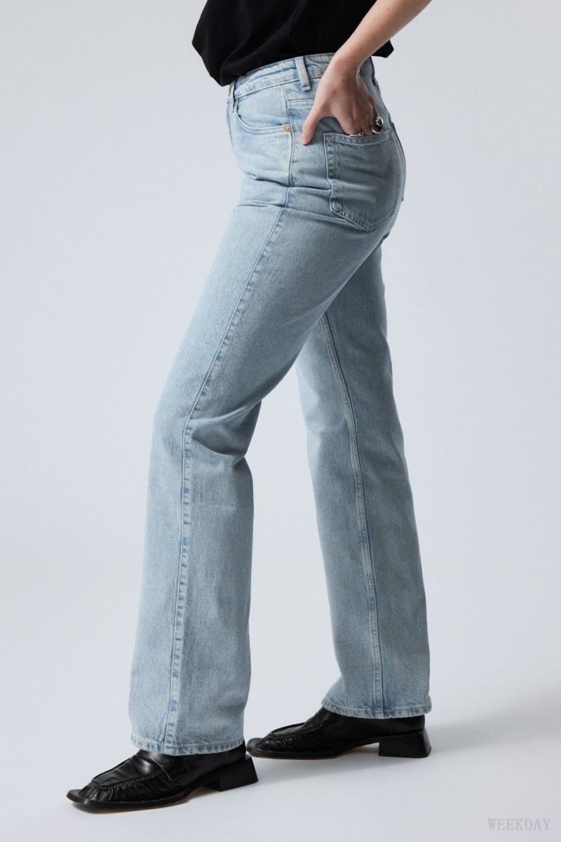 Weekday Rowe Extra High Straight Jeans Blue | TKSB8539