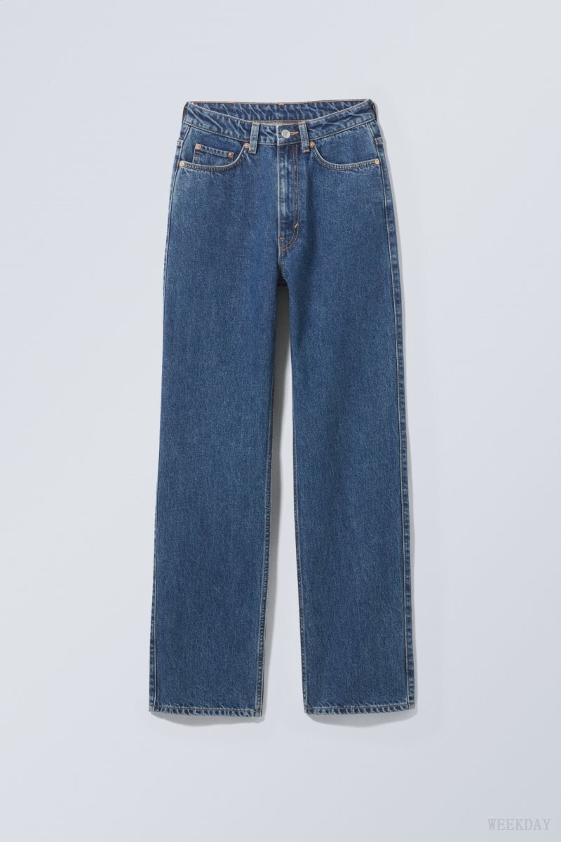 Weekday Rowe Extra High Straight Jeans Blue | XTSM9906