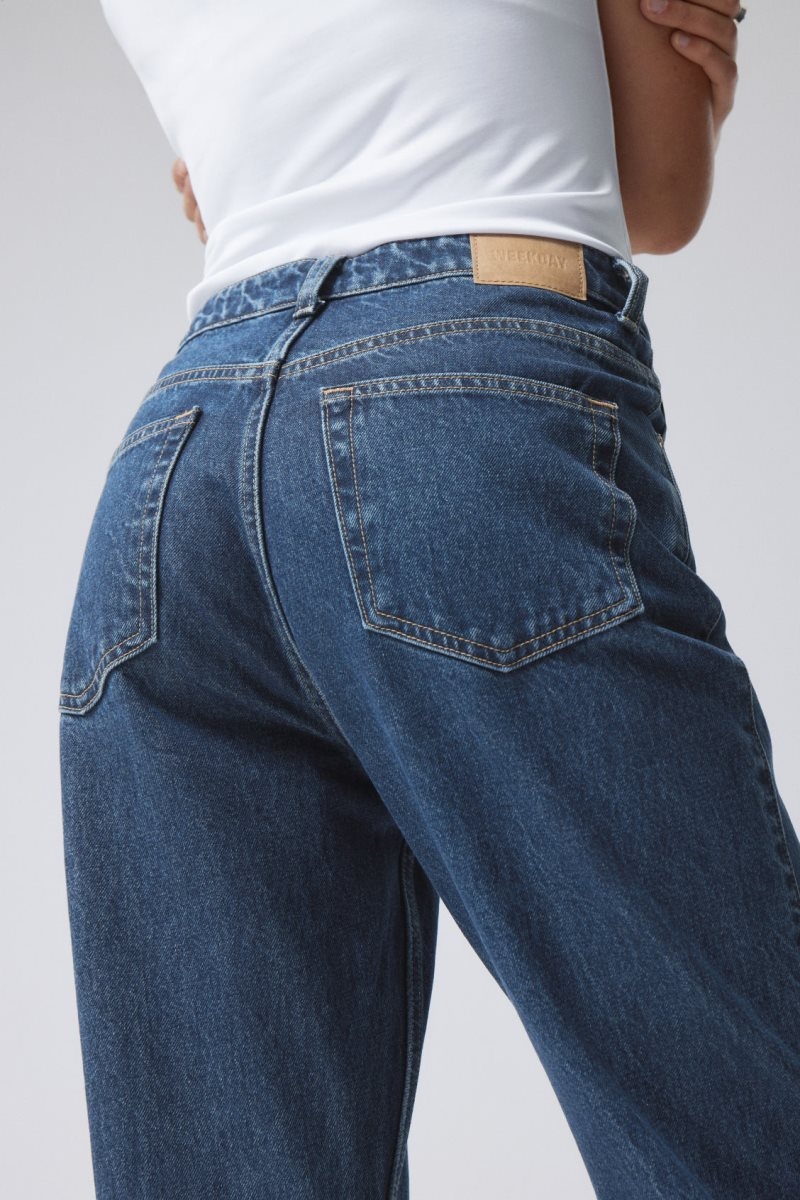 Weekday Rowe Extra High Straight Jeans Blue | XTSM9906