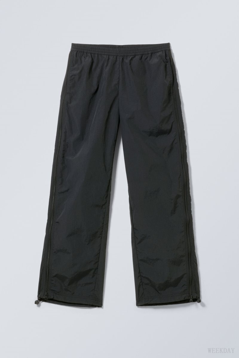 Weekday Simona Side Zip Track Trousers Black | WMZL1586