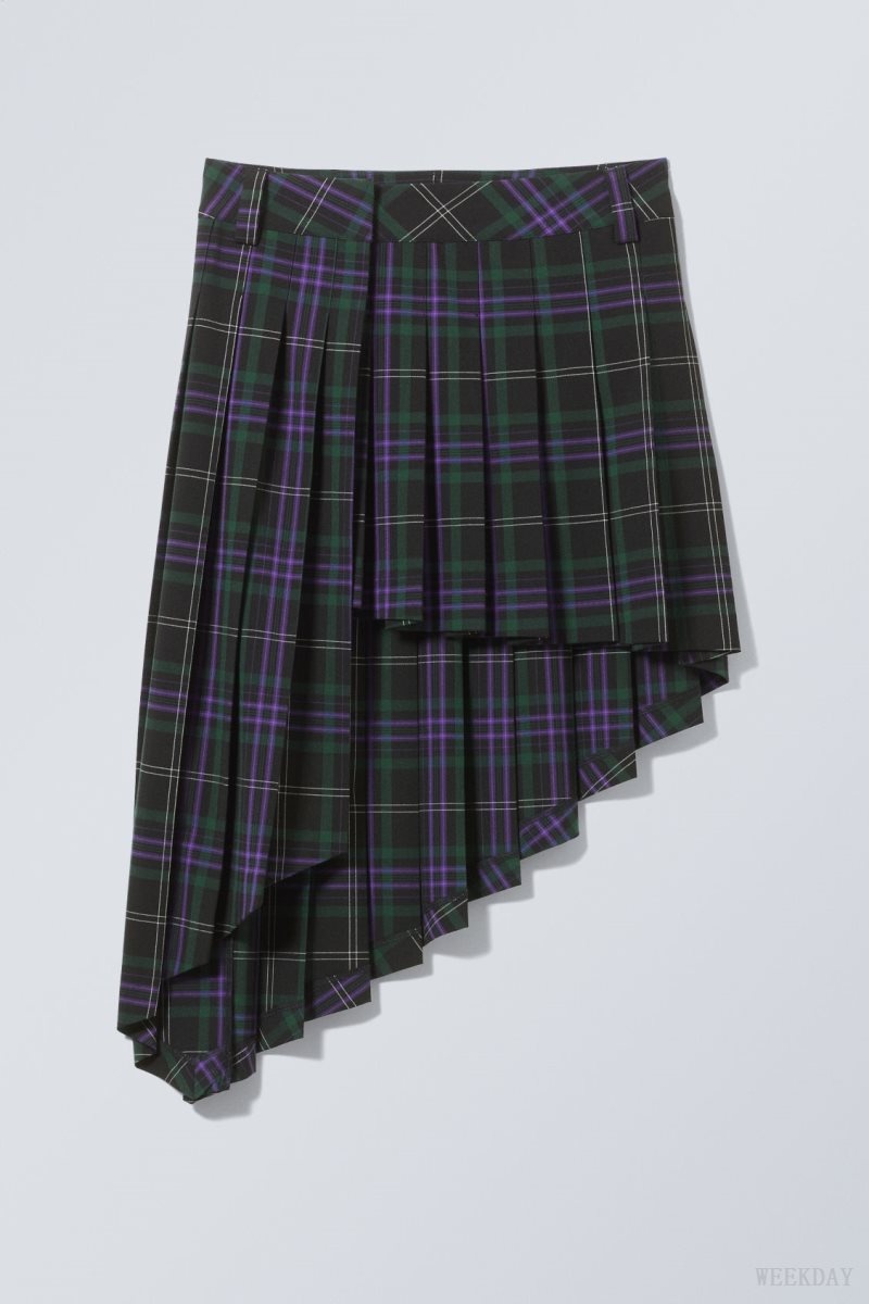 Weekday Skylar Pleated Midi Skirt Purple | RQLT1576