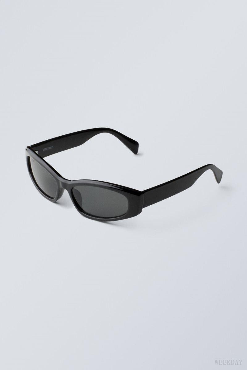 Weekday Slide Sunglasses Black | NMLQ4312