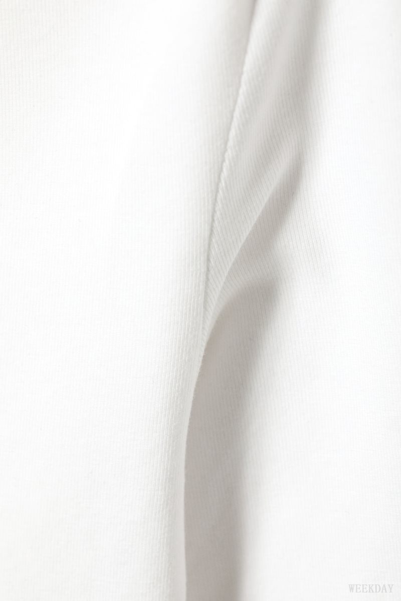 Weekday Slim Fitted Long Sleeve White | BSME5394