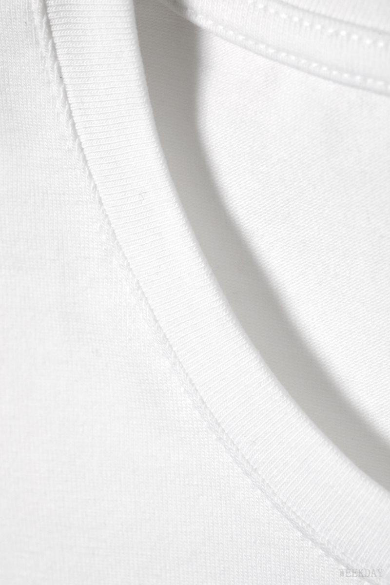 Weekday Slim Fitted Top White | EESK5608