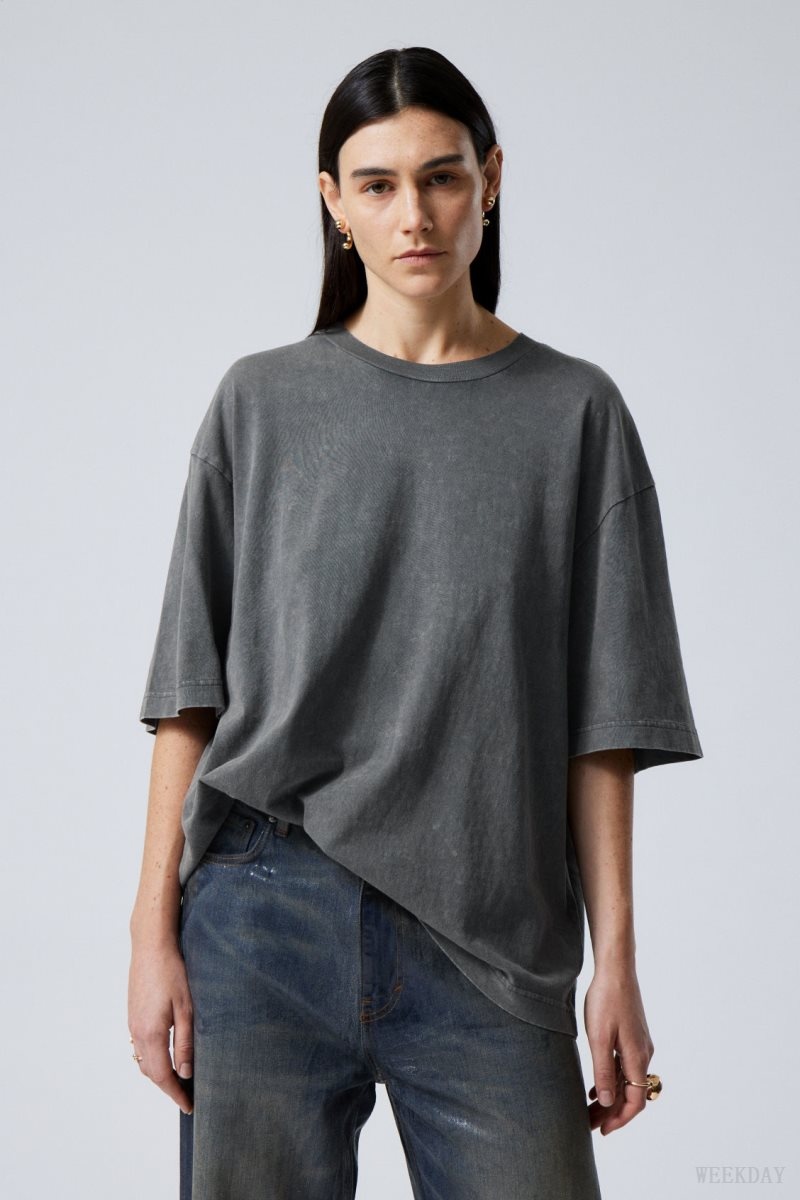 Weekday Soft Oversized T-shirt Blue | JWGU2783