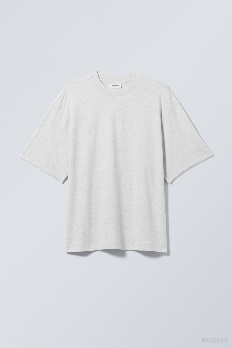 Weekday Soft Oversized T-shirt Light Grey | ZGFF6813