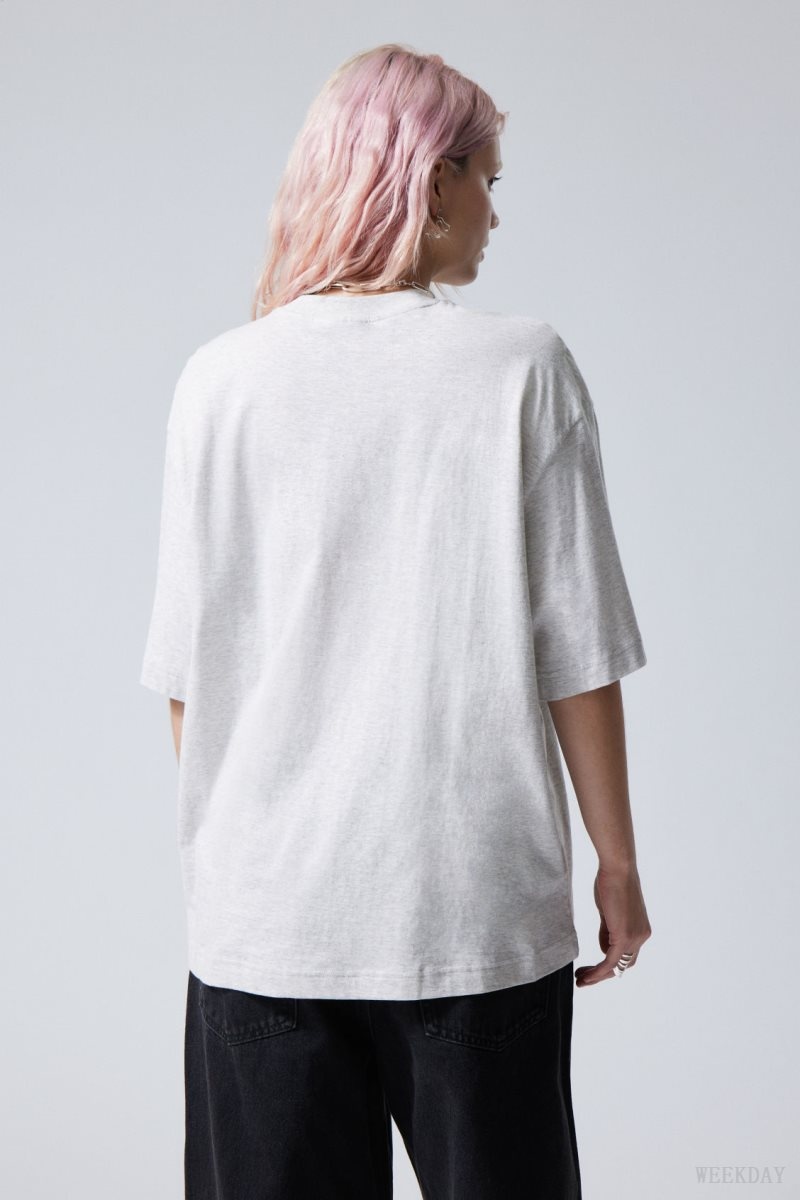 Weekday Soft Oversized T-shirt Light Grey | ZGFF6813