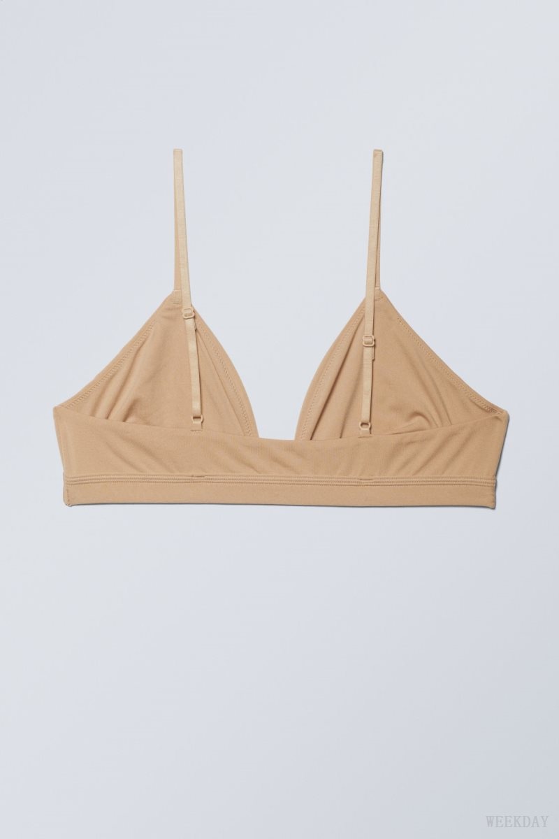 Weekday Soft Triangle Bralette Soul Beige | TNAR6423