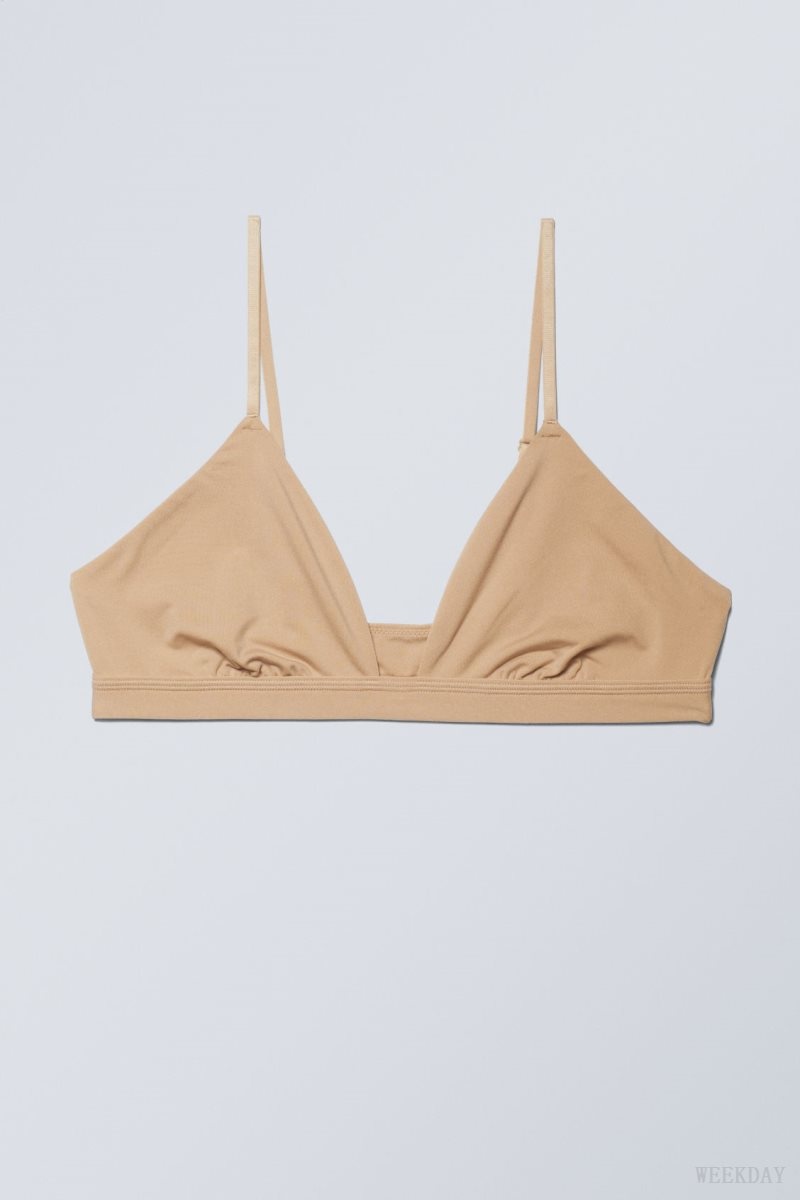 Weekday Soft Triangle Bralette Soul Beige | TNAR6423