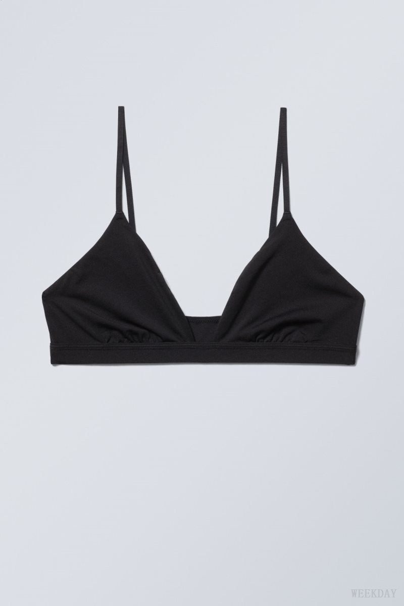 Weekday Soft Triangle Bralette Soul Black | OWMB4057