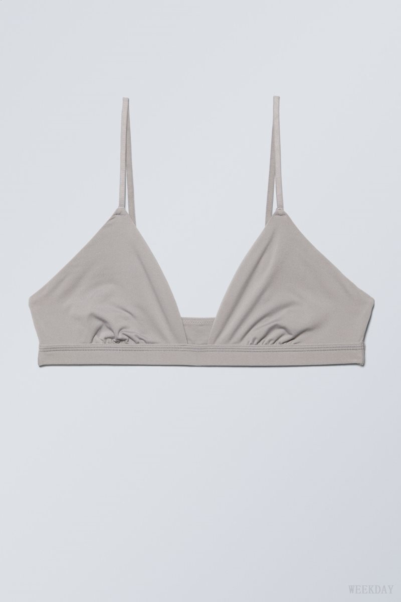 Weekday Soft Triangle Bralette Soul Light Grey | ISPE3369