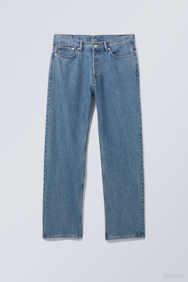 Weekday Space Relaxed Straight Jeans Blue | UWXM5361