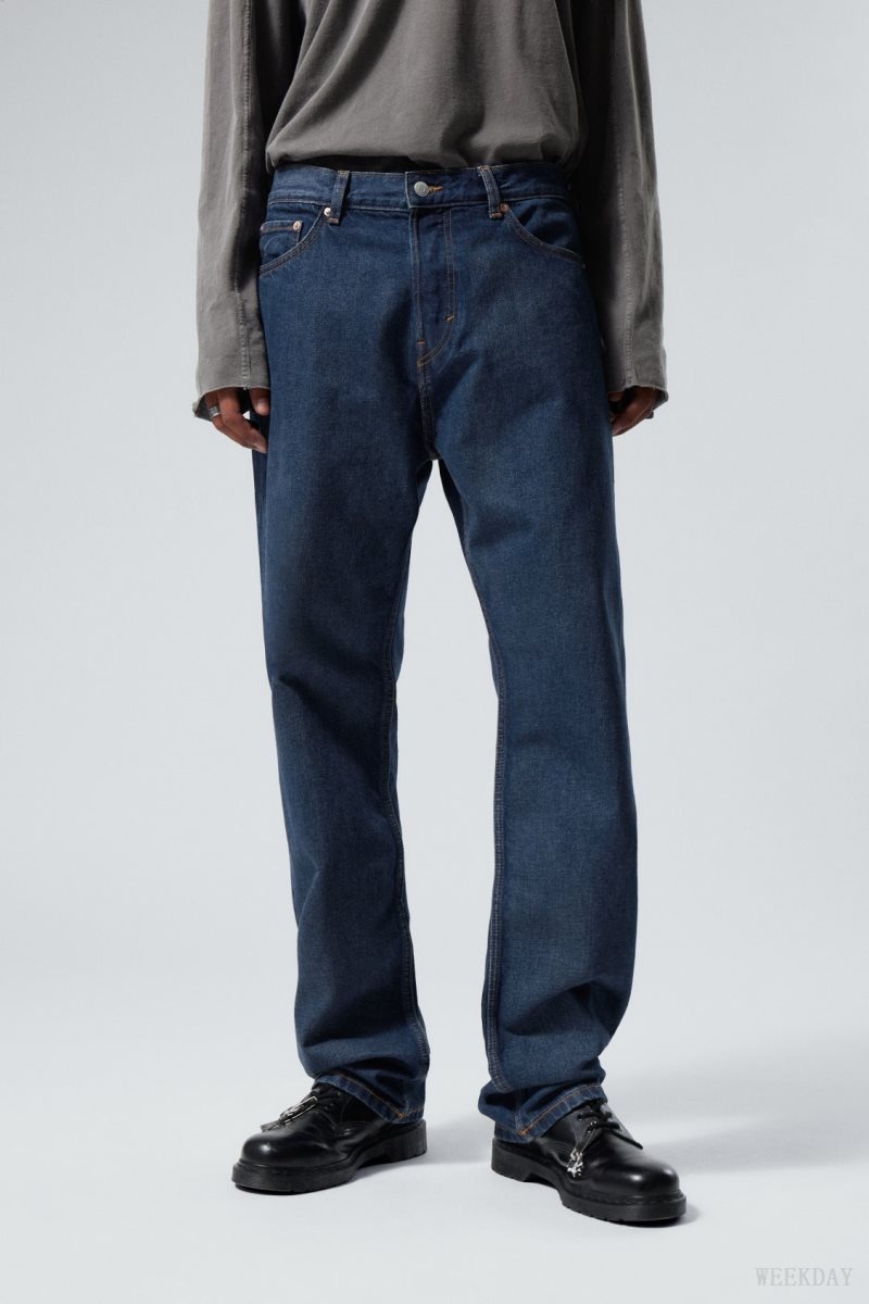 Weekday Space Relaxed Straight Jeans Blue | NKLT1406