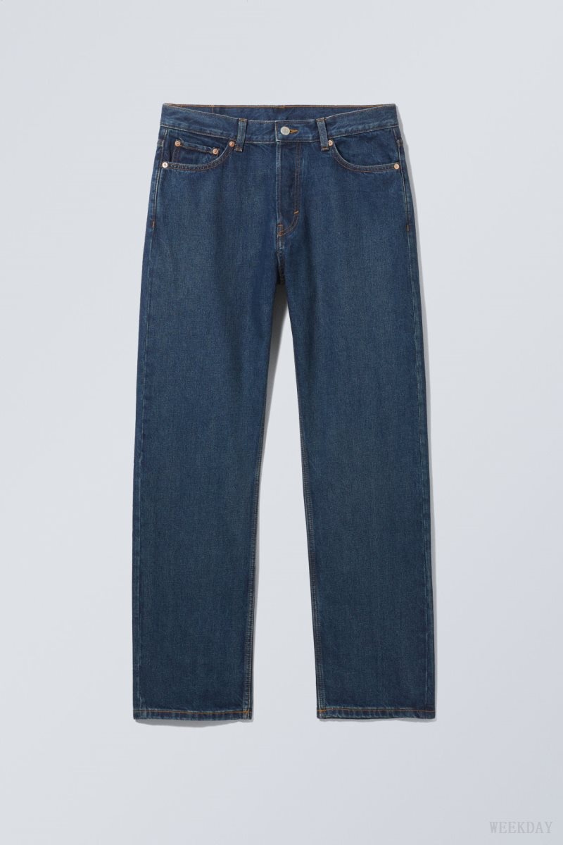 Weekday Space Relaxed Straight Jeans Blue | NKLT1406