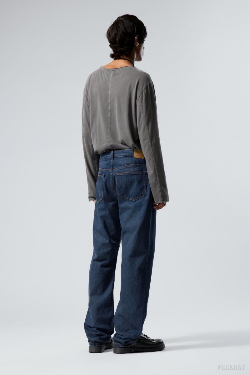 Weekday Space Relaxed Straight Jeans Blue | NKLT1406