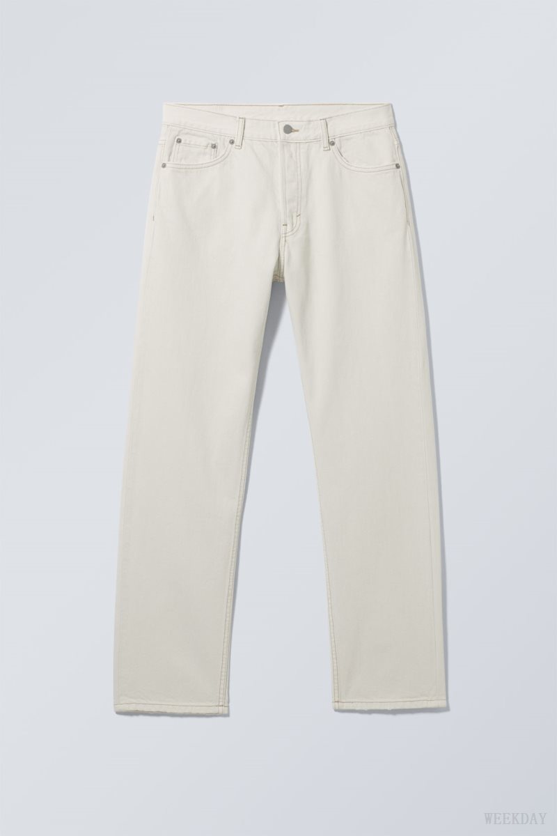 Weekday Space Relaxed Straight Jeans White | ZVJW6372