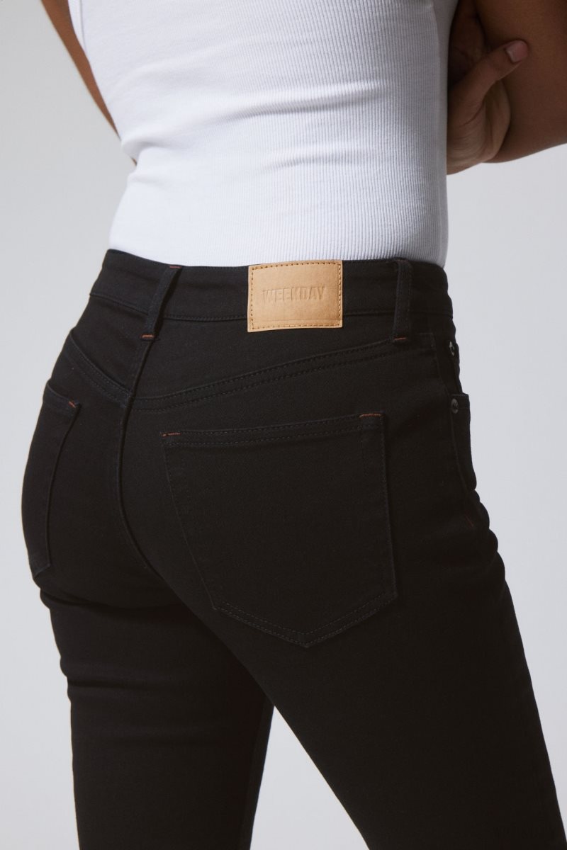 Weekday Spare Mid Skinny Jeans Black | TNVE4600