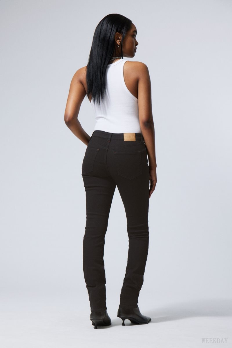 Weekday Spare Mid Skinny Jeans Black | TNVE4600