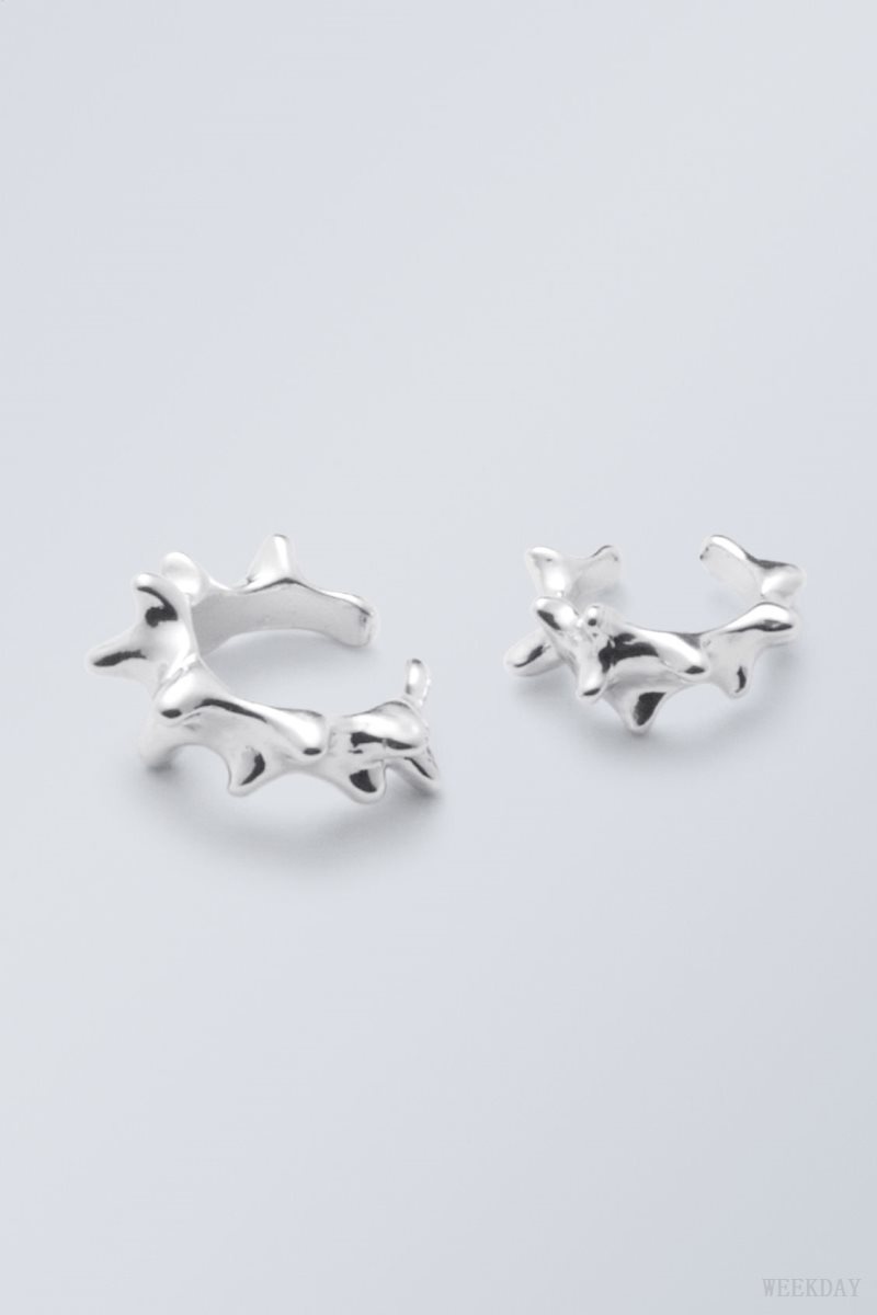 Weekday Spike Earcuffs Silver | DDOP5380