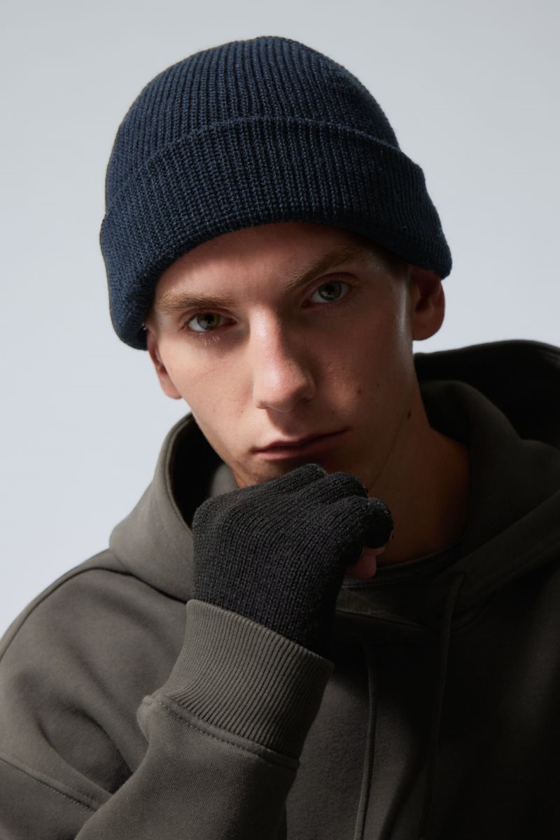 Weekday Stan Beanie Dark Blue | GPIJ8339