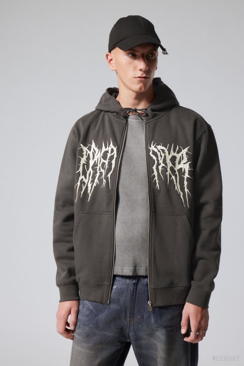 Weekday Standard Graphic Zip Hoodie Spiky Dreamer | WTAS0896