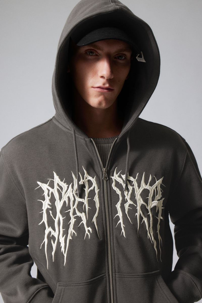 Weekday Standard Graphic Zip Hoodie Spiky Dreamer | WTAS0896