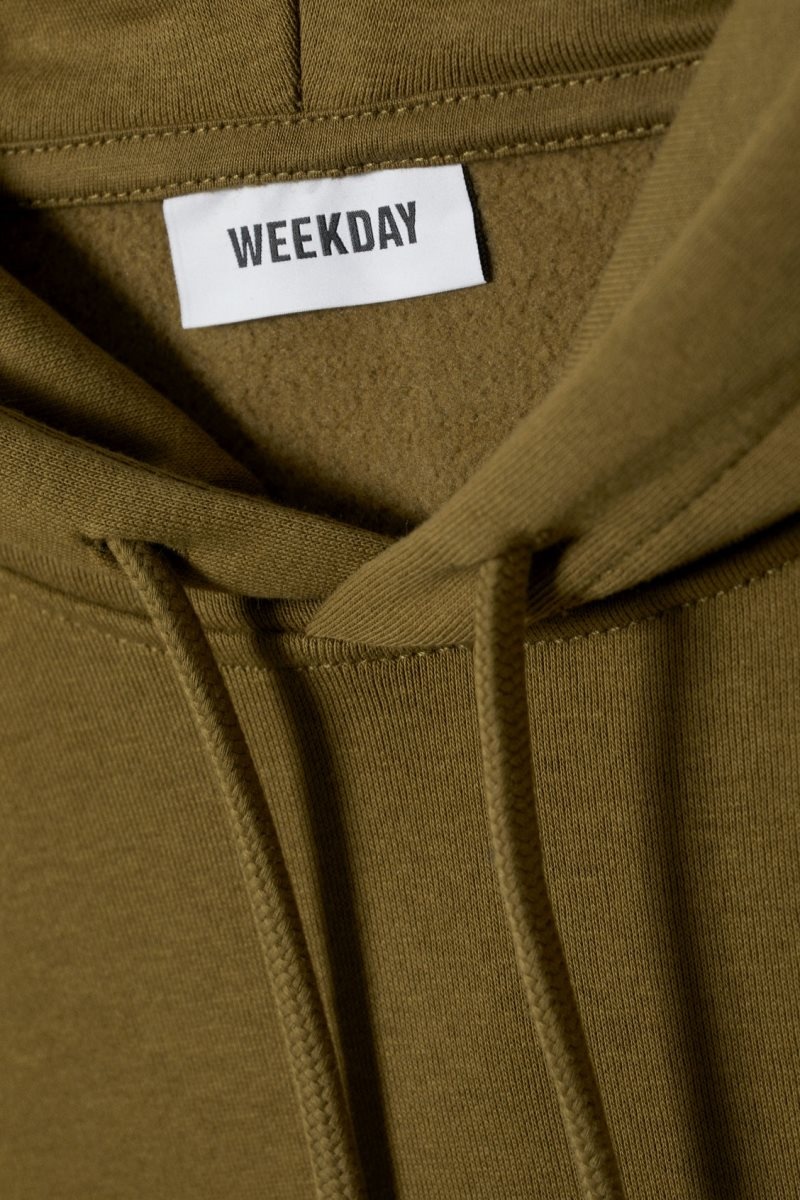 Weekday Standard Midweight Hoodie Khaki | ZWST6700