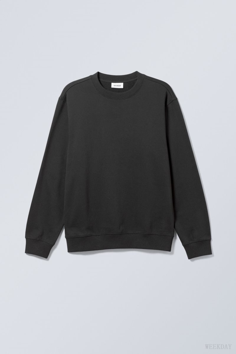 Weekday Standard Midweight Sweatshirt Black | UAHL3179