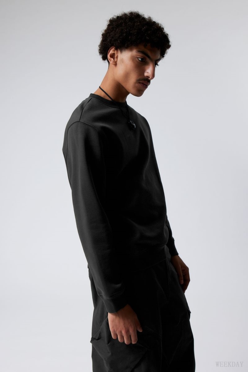 Weekday Standard Midweight Sweatshirt Black | UAHL3179