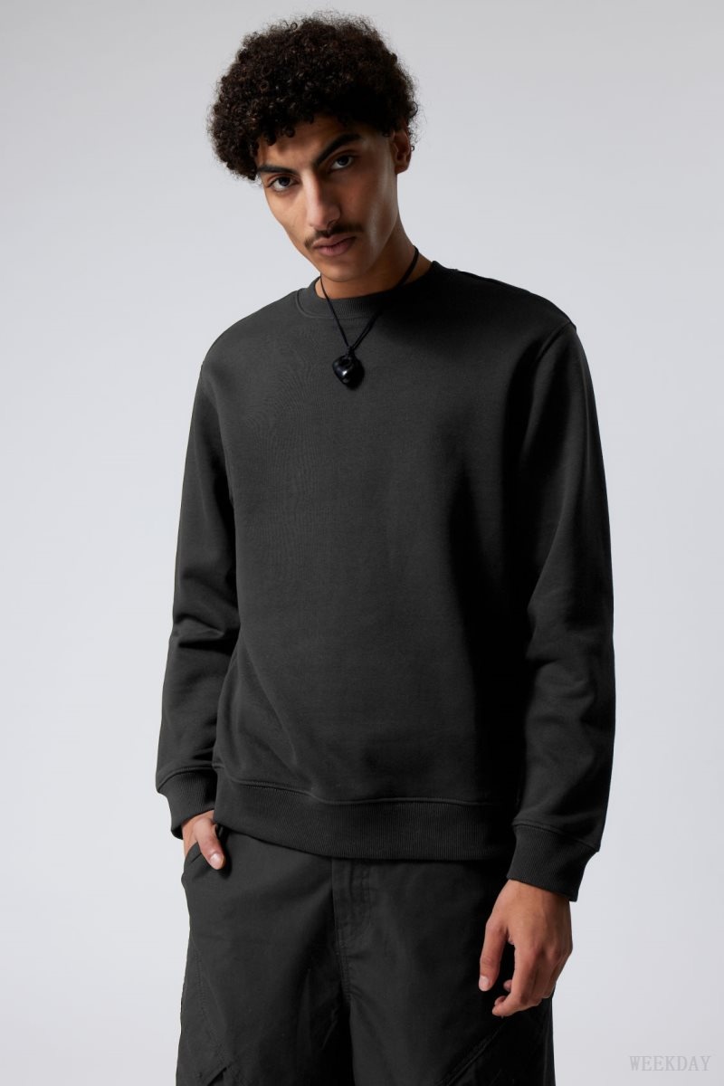 Weekday Standard Midweight Sweatshirt Black | UAHL3179