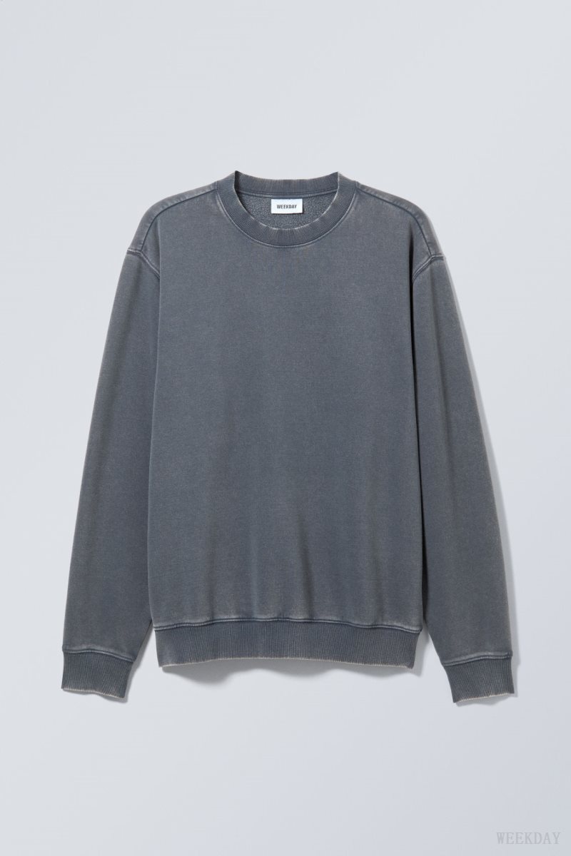 Weekday Standard Midweight Sweatshirt Navy | GWBN1966