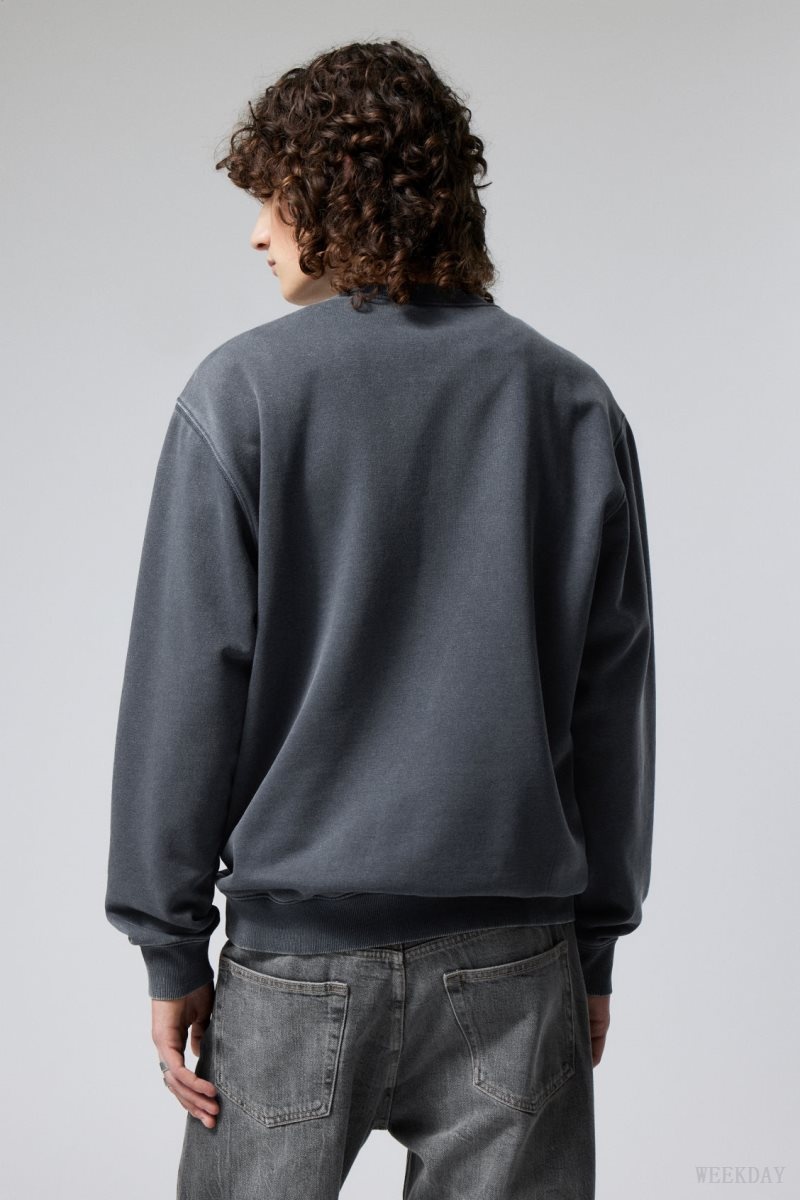 Weekday Standard Midweight Sweatshirt Navy | GWBN1966