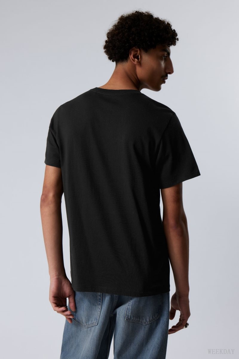 Weekday Standard Midweight T-shirt Black | YVQQ3429