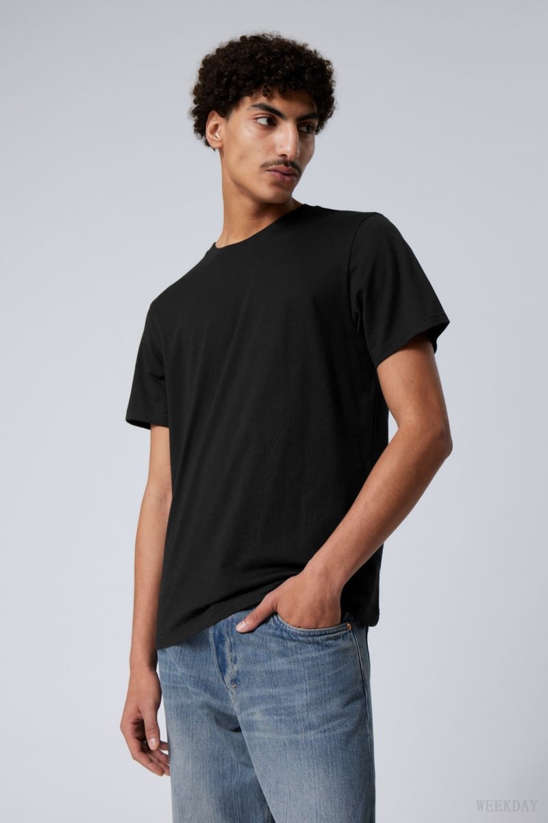 Weekday Standard Midweight T-shirt Black | YVQQ3429