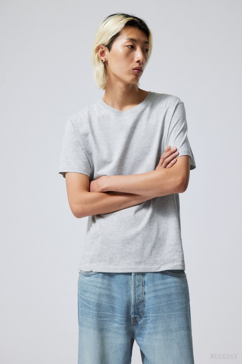 Weekday Standard Midweight T-shirt Grey | MGON8825