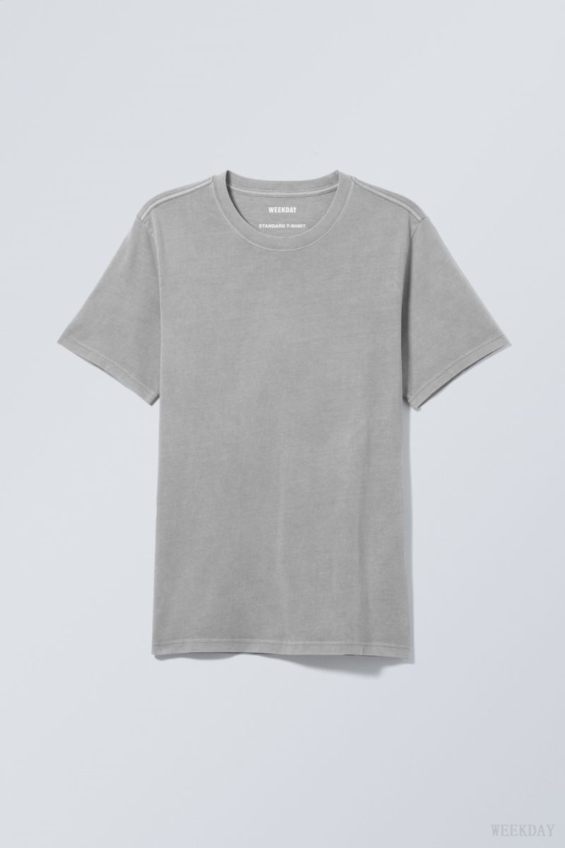 Weekday Standard Midweight T-shirt Grey | EIBC2531