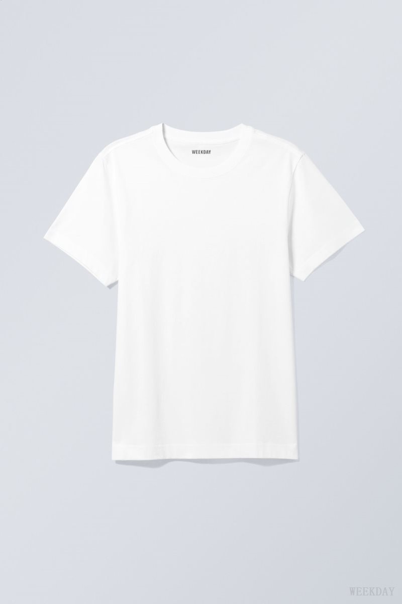 Weekday Standard Midweight T-shirt White | HNJZ6616