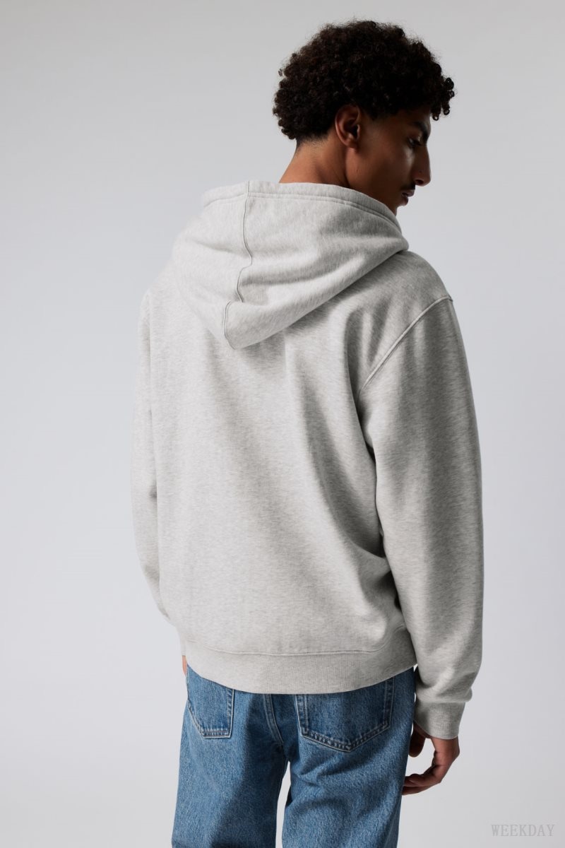 Weekday Standard Midweight Zip Hoodie Grey | XMGC6095