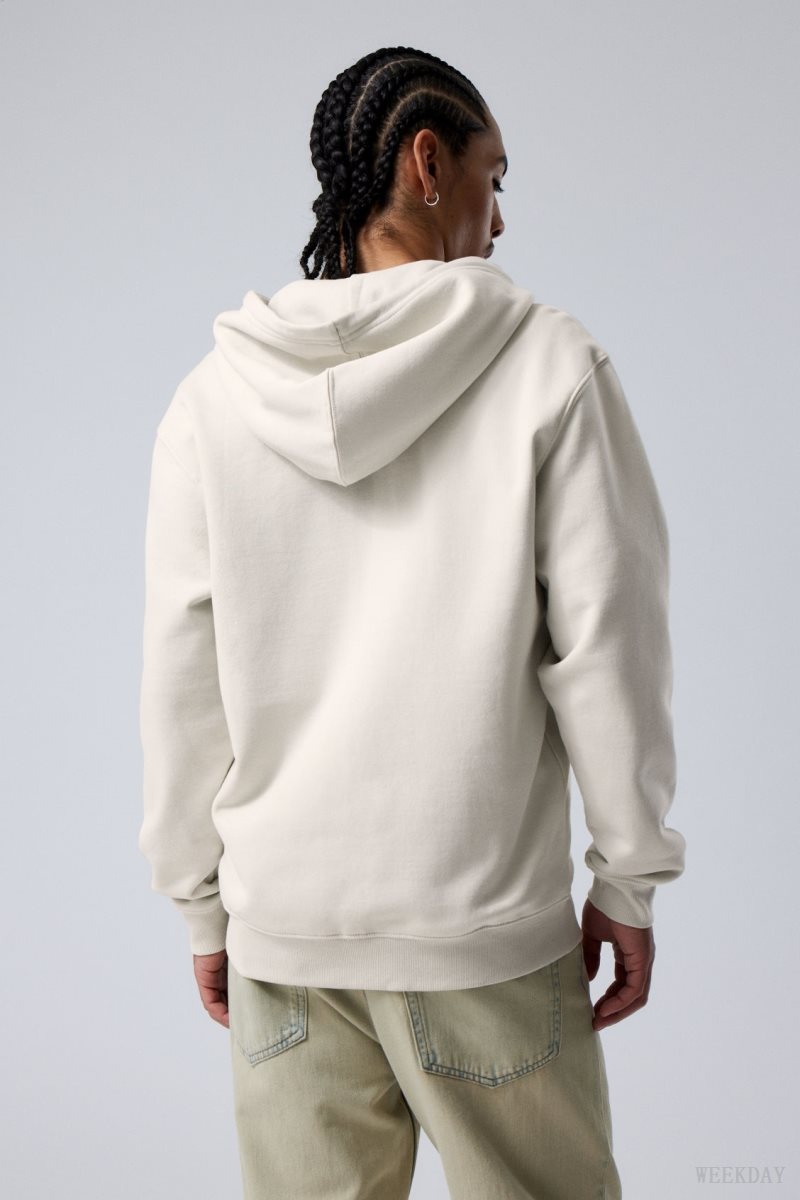 Weekday Standard Midweight Zip Hoodie Light Grey | BOHJ5439